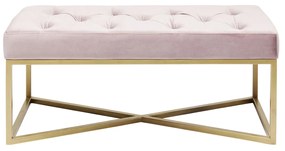 Kare Design Crossover Fluwelen Halbankje Roze 90 Cm