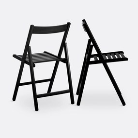 Set van 2 klapstoelen, massief beuken, Yoann