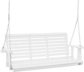 VEVOR Cederhouten veranda schommel, 1702x710x600mm, patio schommel voor tuin en terras, verbeterde draagkracht van ca. 400 kg, robuuste schommelstoelbank met ophangkettingen voor buitengebruik, wit
