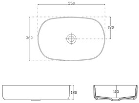 Sapho Infinity Oval waskom 55x36cm mat mintgroen