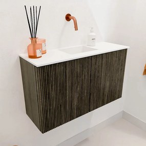 Mondiaz Joya 70cm toiletmeubel shadow met wastafel faye midden zonder kraangat talc