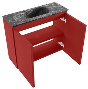 Mondiaz Ture DLux toiletmeubel 60cm fire met wastafel lava midden met kraangat