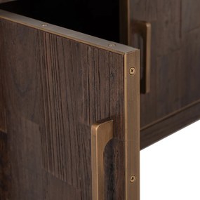 Richmond Interiors Cromford Mill Tv-meubel Donker Hout Brushed Gold - 200x45x56cm.