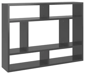 vidaXL Wandschap 75x16x55 cm spaanplaat hoogglans grijs