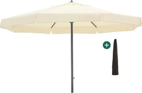 Parasol Shadowline Java | Inclusief hoes | Rond | 500cm | Met draaihendel | Wit | Kees Smit Tuinmeubelen