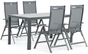 Tuinset 4 personen 150 cm Aluminium/textileen Grijs Hartman Aruba/Venustas