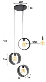 Trapse Hanglamp Rond Metaal Gaas