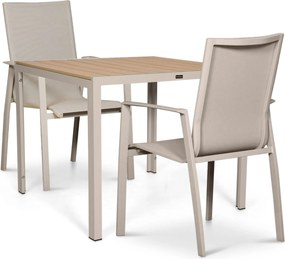 Tuinset 2 personen 909 cm Aluminium Zand/Beige Lifestyle Garden Furniture Ultimate/Creta