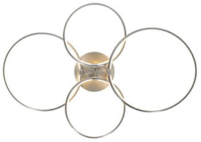 Design plafondlamp staal incl. LED 3-staps dimbaar 4-lichts - Joaniqa