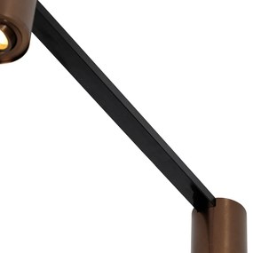 1-fase railsysteem met 5 Spot / Opbouwspot / Plafondspots donkerbrons en zwart - Rondoo Up Modern GU10 Binnenverlichting Lamp