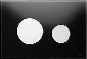 TECE Loop drukplaat glas zwart toetsen glans chroom