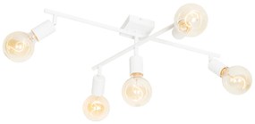 Moderne Spot / Opbouwspot / Plafondspot wit 5-lichts - Facil Modern E27 vierkant Binnenverlichting Lamp