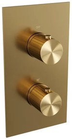 BRAUER Stripe 3-weg Inbouwthermostaat - rechthoekig - in- en afbouwdelen - goud geborsteld PVD 5-GG-353