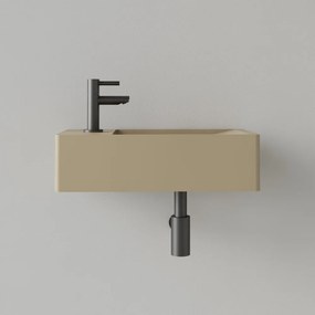 Sanigoods Luko fontein 40x22cm links met kraangat cappuccino