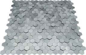 Zelfklevende Mozaïektegels Metaal | Mini Hexagon 3D Grijs | 29,8×30,7 cm | Keuken, Bad &amp; WC
