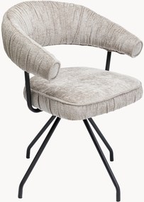 Chenille draaistoel Arabella met armleuningen