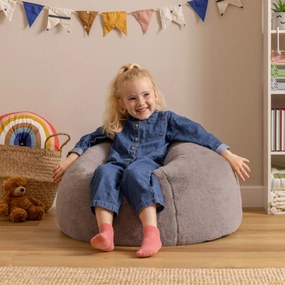 Kingston Kinder Zitzak Vegan Bont - Grijs