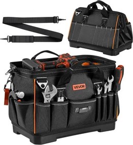 VEVOR Gereedschapstas 41x23x25cm, Opbergtas met 14 binnen- en 19 buitenvakken, Waterdichte polyester gereedschapsorganizer met schouderriem en ritssluiting, Gereedschapstas voor vakmensen