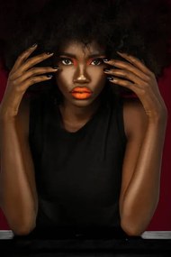 Kunstfotografie Clean & Serene Black Lady With, Phil Halfmann, (26.7 x 40 cm)