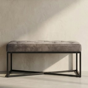 Kare Design Crossover Fluwelen Halbankje Grijs 90 Cm