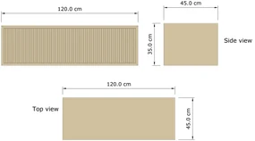 Gliss Design Heronimus badmeubel met ribbelfront 120cm met 2 lades walnut