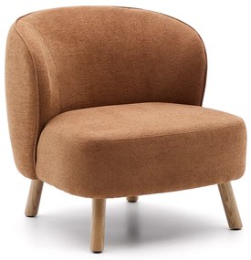 Kave Home Ulit Fauteuil Terra Chenille Met Houten Pootjes