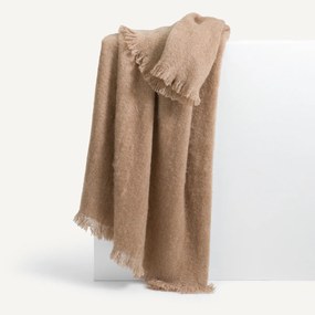 Effen plaid, wol en polyamide, Mantas