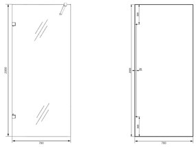 Saniclear Modern Antique profielloze inloopdouche 80x200 verouderd messing