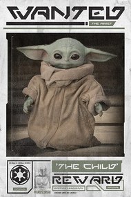 Poster Star Wars: The Mandalorian - Wanted The Child (Baby Yoda), (61 x 91.5 cm)