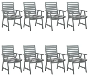 vidaXL Tuinstoelen 8 st met kussens massief acaciahout