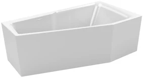 Riho Rethink Space half vrijstaand bad 160x75cm rechts wit glans met Fall overloop