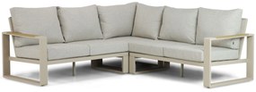 Hoek loungeset 5 personen Aluminium/Polywood (teakfinish) Taupe Lifestyle Garden Furniture Lezo