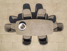 Taste by 4 Seasons Prado tuintafel latte met keramisch blad in barrelvorm 240 x 105 cm  Tuintafel    beige weerbestendig