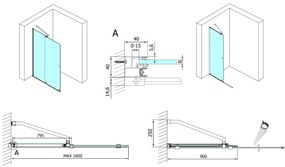 Polysan Modular schuifdeur rollend 160cm chroom