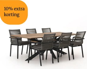 + 10% kassakorting | Diningset Bellagio | 6 personen teakhout | Tuinset stapelbaar | 7-delig | Kees Smit Tuinmeubelen