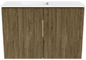 Mondiaz Joya 60cm toiletmeubel dusk met wastafel faye links 1 kraangat talc