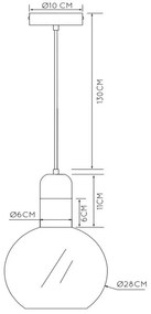 Lucide Julius hanglamp 28cm 1x E27 zwart