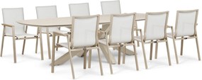 Tuinset 8 personen 300 cm Aluminium Zand/Beige Lifestyle Garden Furniture Fiora/Voyage