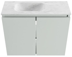 Mondiaz Ture DLux toiletmeubel 60cm greey met wastafel opalo links zonder kraangat