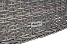 Tuinset Ronde Tuintafel 4 personen 120 cm Wicker Grijs  Garden Collections Boston/Aberdeen