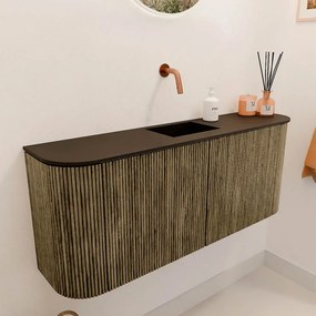 Mondiaz Joya 105cm toiletmeubel ronding links/rechts dusk met wastafel faye midden zonder kraangat urban