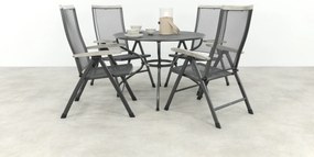 Balero ronde verstelbare bistroset strekmetaal Ø105 cm. - Antraciet