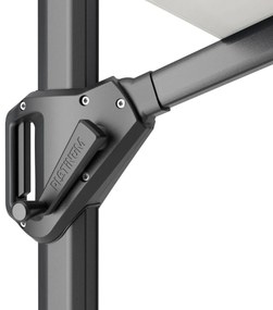 Platinum Challenger Telescope Zweefparasol premium - 3,5x3,5 - Manhattan grey met ingraafvoet en hoes