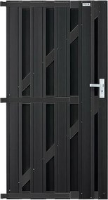 Tuindeur composiet Design Antraciet met antraciet aluminium frame compleet (90 x 180 cm)