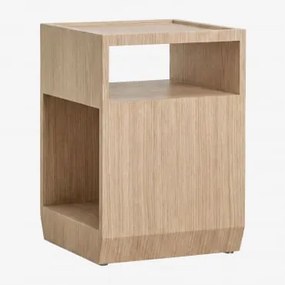 Pack Van 2 Vierkante Nachtkastjes 35x35 Cm In Mdf En Brisbane Fineer Eikenhout - Sklum