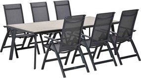Garden Impressions Santana tuinset 7-delig verstelbaar - Penedo tuintafel 230x100 cm