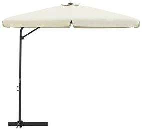 vidaXL Parasol met stalen paal 300 cm zandwit