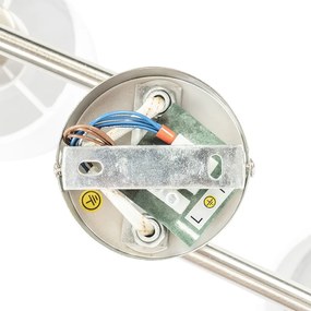 Plafondspot staal met witte kap 4-lichts verstelbaar - Hetta