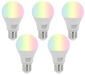 Set van 5 E27 dimbare LED lampen A60 opaal 9W 806 lm 2700-6500K