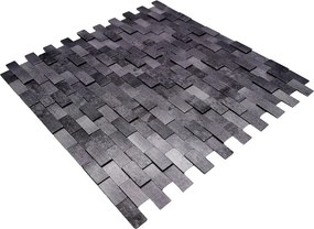 Zelfklevende Mozaïektegels Metaal | Steenstrip 3D Antraciet | 30×29,8 cm | Keuken, Bad &amp; WC